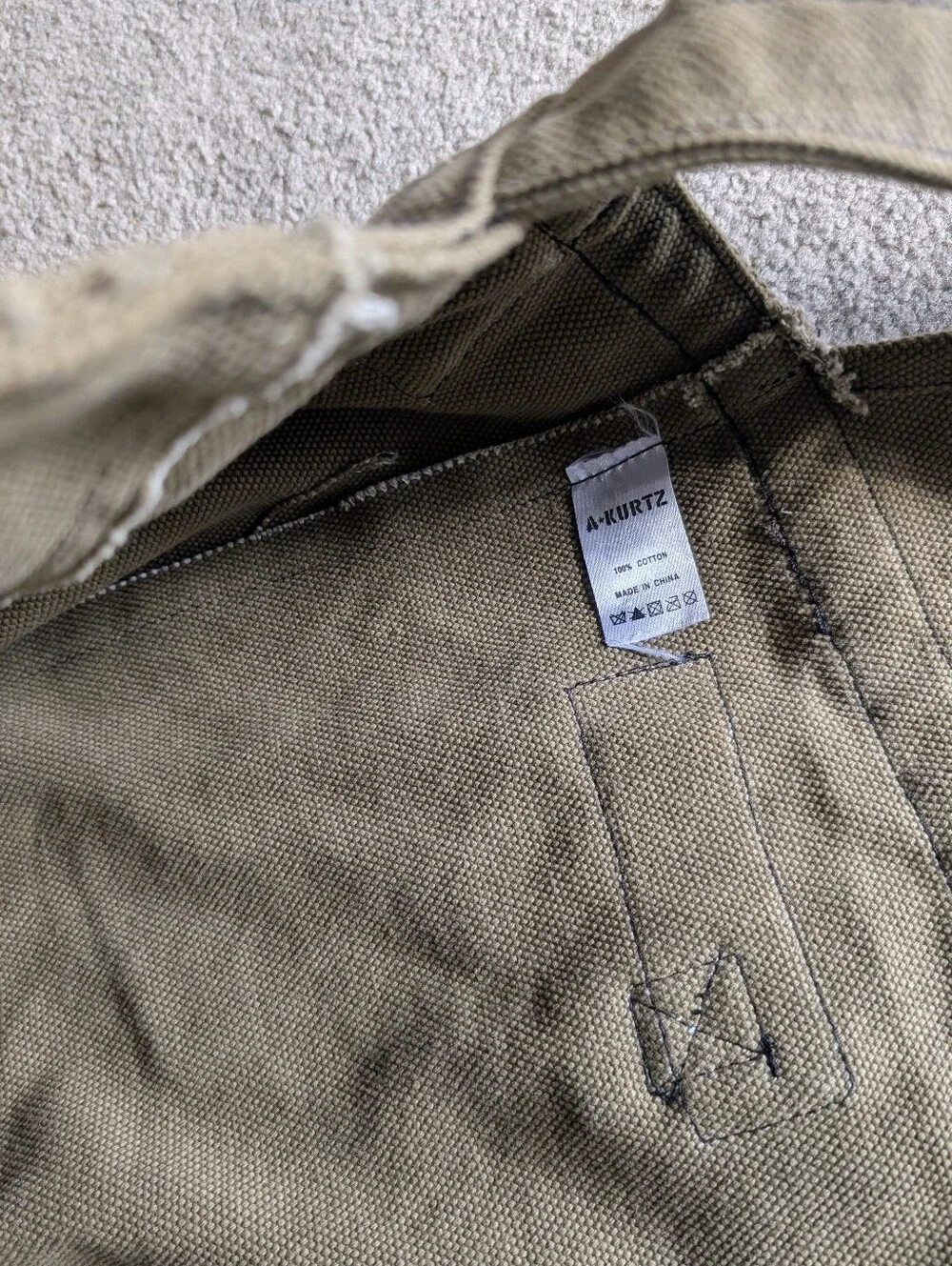 A. Kurtz Messenger Crossbody Army/Military Style Green Large Canvas Bag